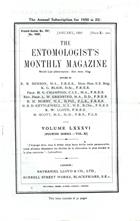 Entomologist's Monthly Magazine Vol. 86 (1950)