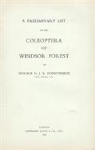 A Preliminary List of the Coleoptera of Windsor Forest