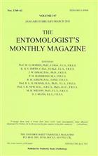 Entomologist's Monthly Magazine. Vol. 147 (2011)