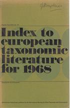 Index to European Taxonomic Literature for 1968