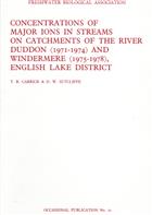 Concentrations of major ions in streams on catchments of the river Duddon (1971-1974) and Windermere (1975-1978), English Lake District