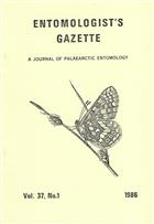 Entomologist's Gazette. Vol. 37, Part 1 (1986)