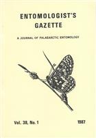 Entomologist's Gazette. Vol. 38 (1987): Complete w/o Index