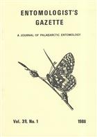 Entomologist's Gazette. Vol. 39, Part 1 (1988)