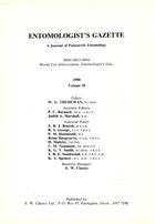Entomologist's Gazette. Vol. 39 (1988), Index