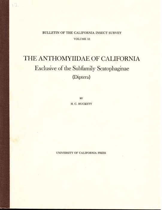 Hackett, H.C. - The Anthomyiidae of California Exclusive of the Subfamily Scatophaginae (Diptera)