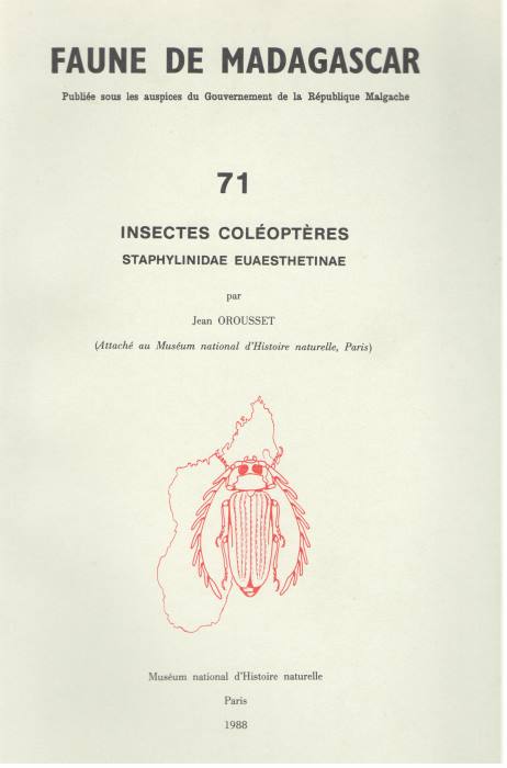 Orousset, J. - Coleopteres Staphylinidae Euaesthetinae (Faune de Madagascar 71)