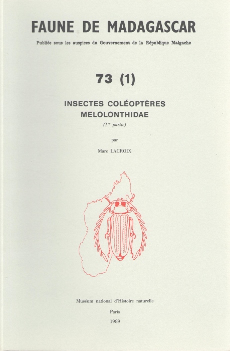 Lacroix, M. - Insectes Coleopteres Melolonthidae (Faune de Madagascar 73(1))