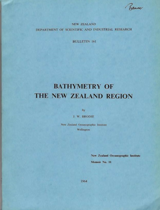 Brodie, J.W. - Bathymetry of the New Zealand Region