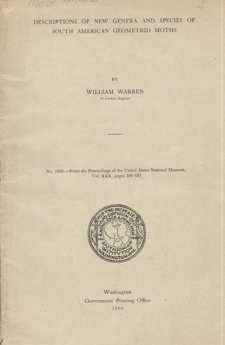 Warren, W. - Description of New Genera and Species of South American Geometrid Moths