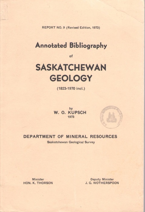 Kupsch, W.O. - Annotated Bibliography of Saskatchewan Geology (1823-1970)