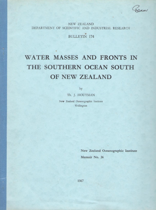 Houtman, T.J. - Water Masses and Fronts in the Southern Ocean south of New Zealand