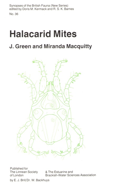 Green, J.; Macquitty, M. - Halacarid Mites (Synopses of the British Fauna 36)