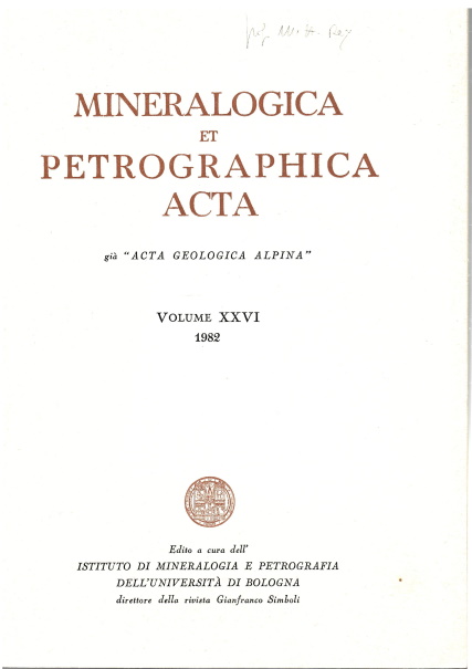  - Mineralogica et Petrographica Acta vol. 26