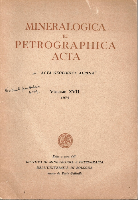  - Mineralogica et Petrographica Acta vol. 17