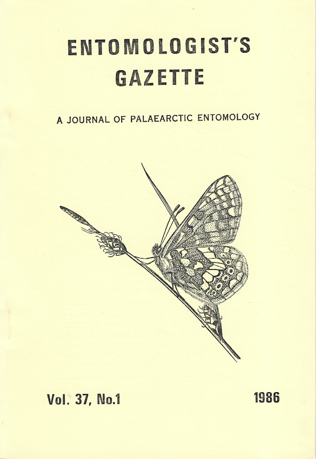  - Entomologist's Gazette. Vol. 37 (1986)
