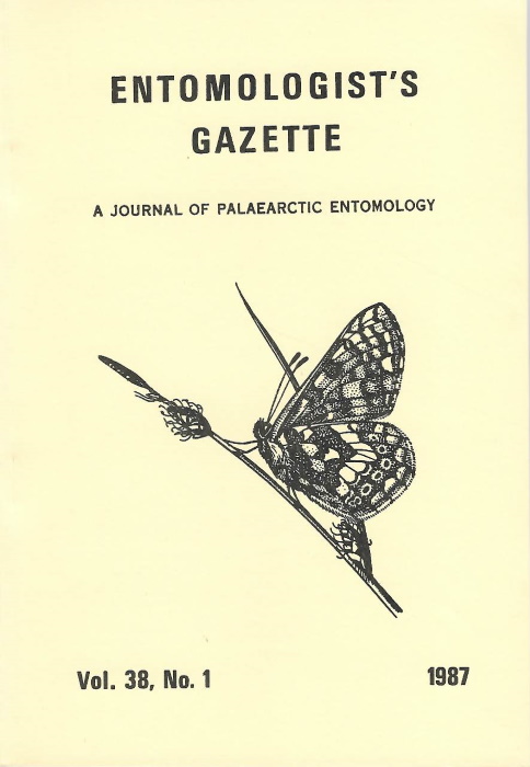  - Entomologist's Gazette. Vol. 38 (1987)