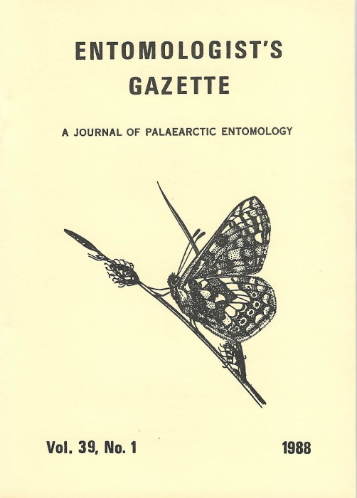  - Entomologist's Gazette. Vol. 39 (1988)