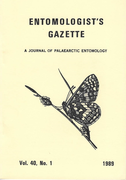  - Entomologist's Gazette. Vol. 40 (1989)