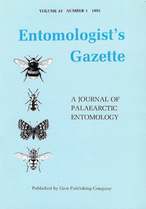  - Entomologist's Gazette. Vol. 43 (1992)
