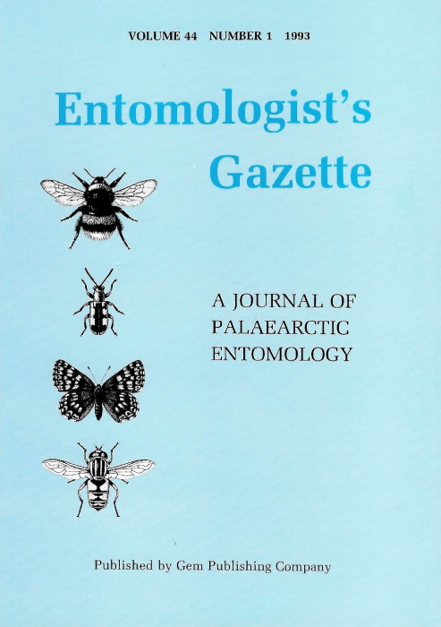  - Entomologist's Gazette. Vol. 44 (1993)