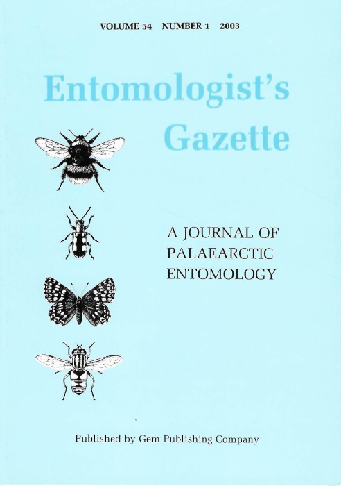  - Entomologist's Gazette. Vol. 54 (2003)