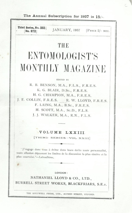  - Entomologist's Monthly Magazine Vol. 78 (1942)