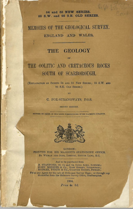 Fox-Strangways, C. - The Geology of Oolitic and Cretaceous Rocks South of Scarborough