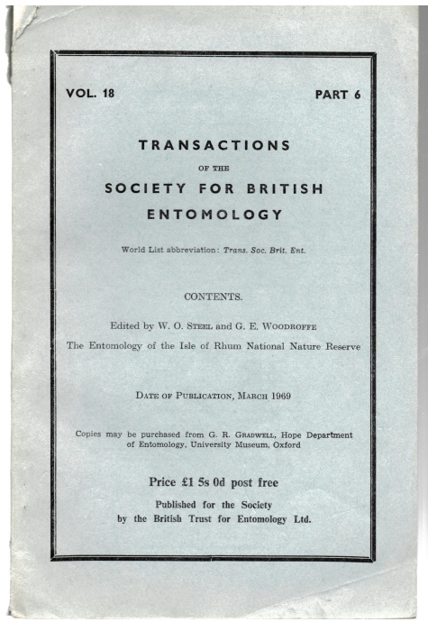 Steel, W.O.; Woodroffe, G.E. (Eds) - The Entomology of the Isle of Rhum National Nature Reserve