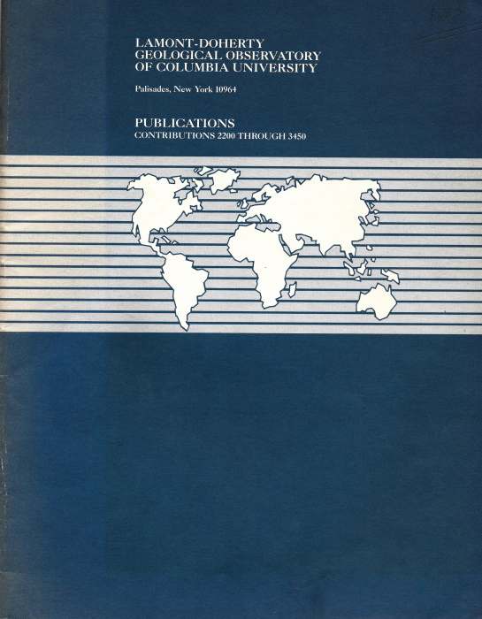 Raleigh, B. - Lamont -Doherty Geological Observatory of Columbia University Publications: Contributions 2200 through 3450