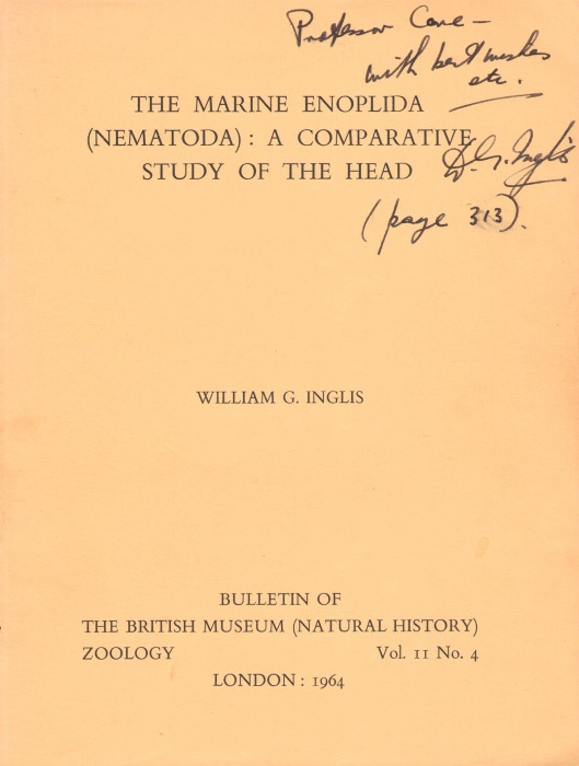Inglis,W.G. - The Marine Enoplida (Nematoda): A Comparative Study of the Head