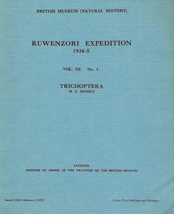 Mosely, M.E. - Ruwenzori Expedition 1934-5 Vol. 3 no.1: Trichoptera