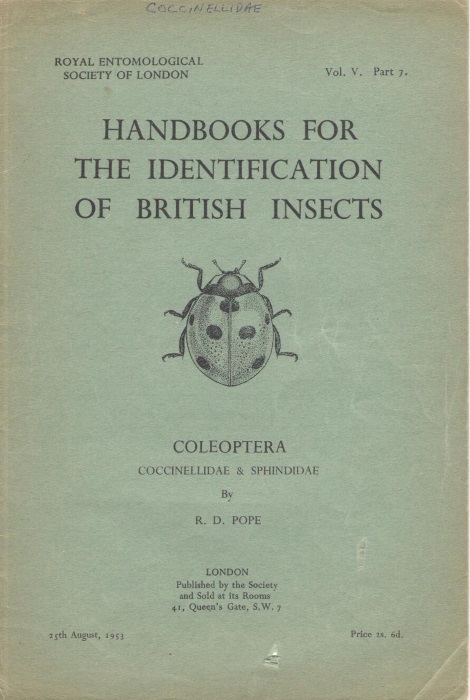 Pope, R.D. - Coleoptera Coccinellidae and Sphindidae (Handbooks for Identification of British Insects 5/7)