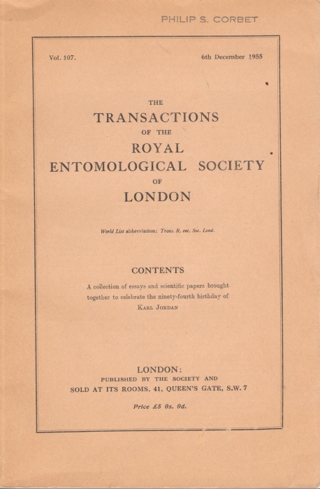  - A collection of essays and scientific papers brought together to celebrate the ninety-fourth birthday of Karl Jordan