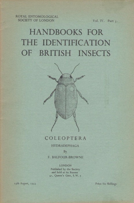 Balfour-Browne, F. - Coleoptera Hydradephaga (Handbooks for Identification of British Insects 4/3)
