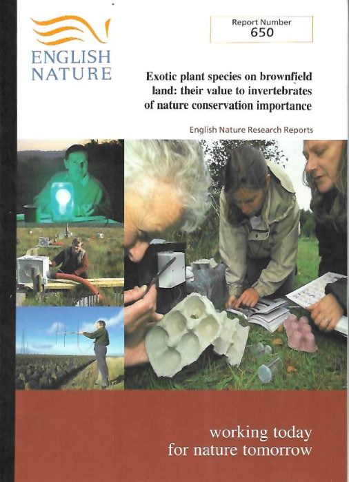 Bodsworth, E.; Shepherd, P.; Plant, C. - Exotic Plant Species on Brownfield Land: their Value to Invertebrates of Nature Conservation Importance