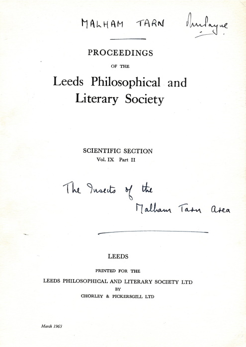 Flint, J.H. et al - The Insects of the Malham Tarn Area