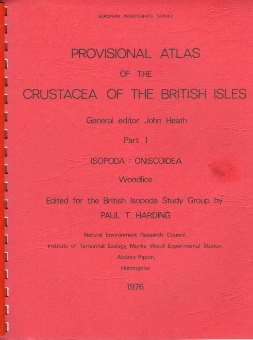 Harding, P.T. - Provisional Atlas of the Crustacea of the British Isles: Part 1 Isopoda: Oniscoidea Woodlice