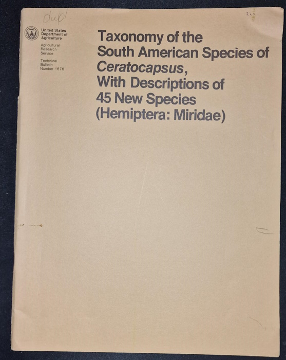 Carvalho, C.J.; Fontes, A.V.; Henry, T.J. - Taxonomy of the South American Species of Ceratocapsus, with Descriptions of 45 new Species (Hemiptera: Miridae)
