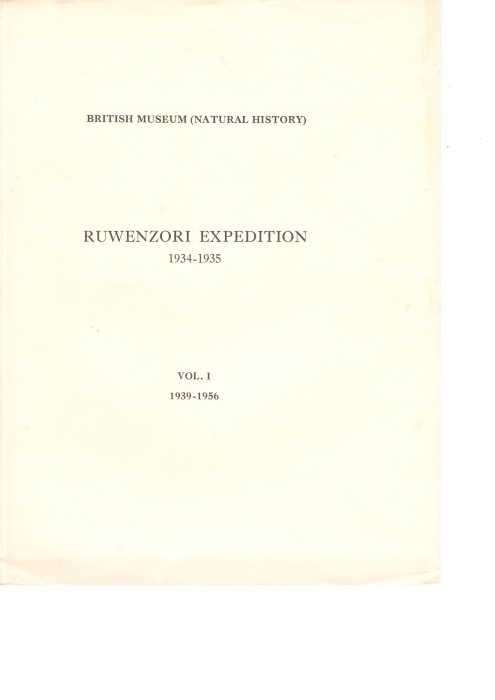 British Museum (Natural History) - Ruwenzori Expedition 1934-1935 Vol.1 [index]