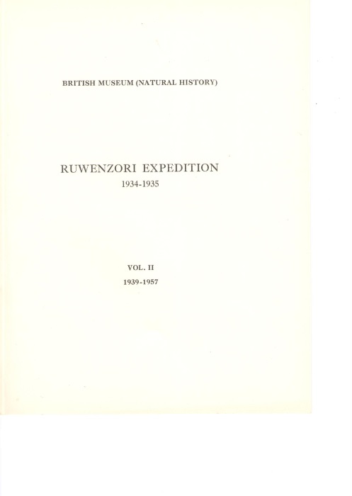 British Museum (Natural History) - Ruwenzori Expedition 1934-1935 Vol.2 [Index]