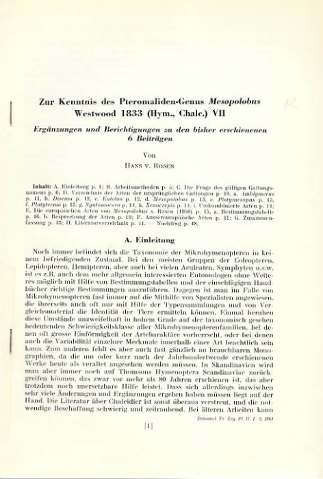  - Collection of 65 papers on Chalcidoidea (Hymenoptera). 1915-1983