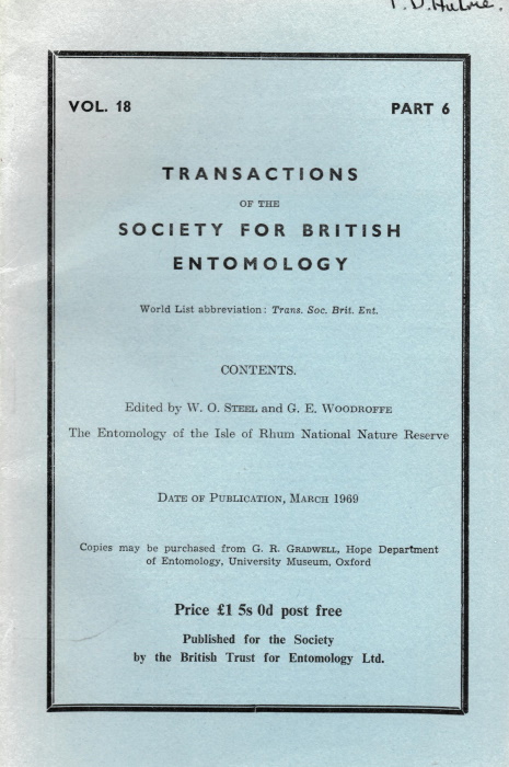 Steel, W.O.; Woodroffe, G.E. (Eds) - The Entomology of the Isle of Rhum National Nature Reserve