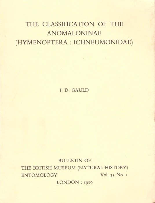 Gauld, I.D. - The Classification of the Anomaloninae (Hymenoptera: Ichneumonidae)