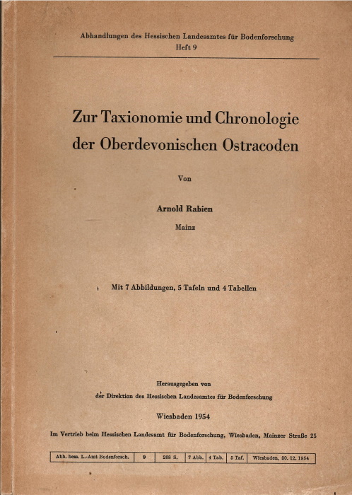 Rabien, A. - Zur Taxionomie und Chronologie der Oberdevonischen Ostracoden