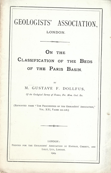 Dollfus, M.G.F. - On the Classification of the Beds of the Paris Basin