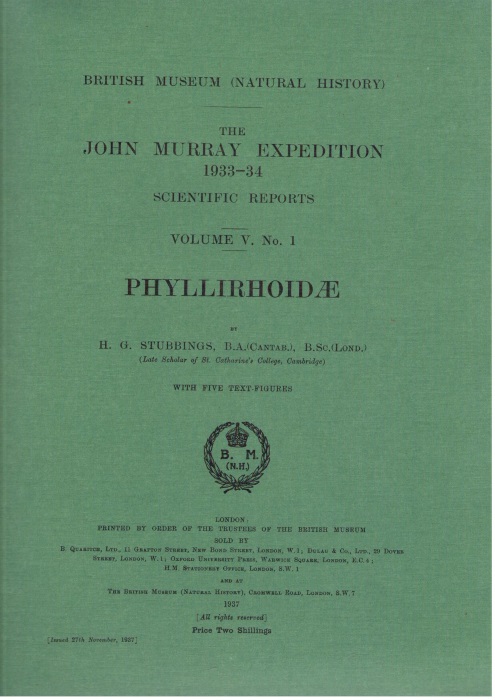 Stubbings, H.G. - Phyllirhoidae. The John Murray Expedition 1933-34 Scientific Reports Vol. 5, No. 1