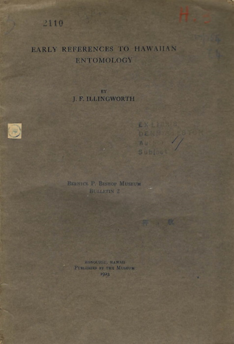 Illingworth, J.F. - Early References to Hawaiian Entomology