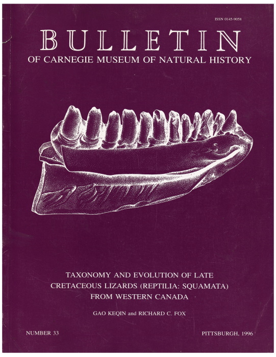 Keqin, G.; Fox, R.C. - Taxonomy and Evolution of the Late Cretaceous Lizards (Reptilia: Squamata) from Western Canada