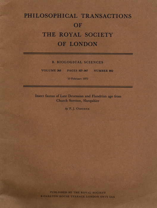 Osborne, P.J. - Insect faunas of Late Devensian and Flandrian age from Church Stretton, Shropshire